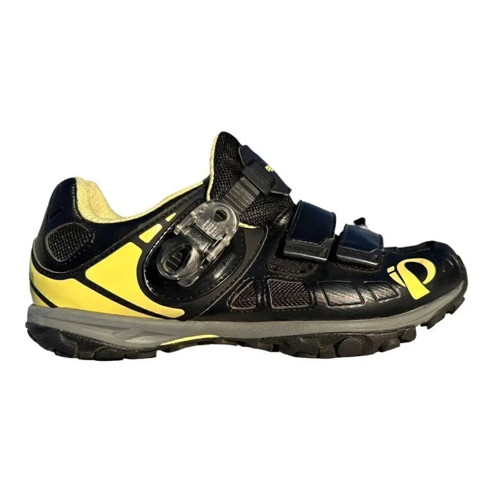 Pearl Izumi x-Alp Enduro IV clip on bicycle shoes women’s size 11.5 black yellow